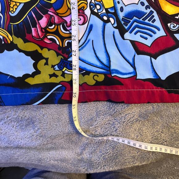 Wingo Samurai Art Print Shirt Mens XL Camp Collar Vintage - Picture 3 of 9